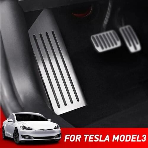 For Tesla Model 3 Car Accessories Model3 Aluminum alloy Foot Pedal Accelerator Gas Fuel Brake Pedal Rest Pedal Cover Car Styling