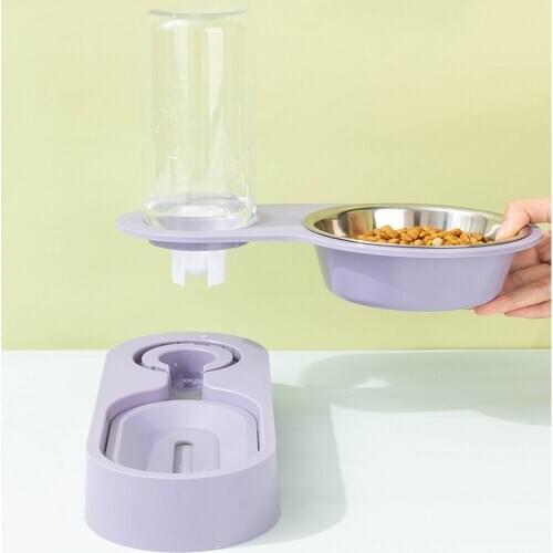 Automatic Water Dispenser Pet Double Bowls Dog Raised Stand Feeder Cat Puppy Corner Feeding Container Drinking Food Dishes