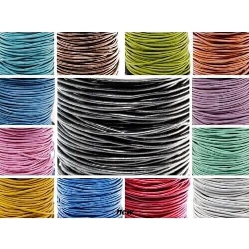 Free shipping lowest price 1mm 100 meter Jewelry Black brown WHITE coffee real Round Genuine Leather cords Cord string Rope