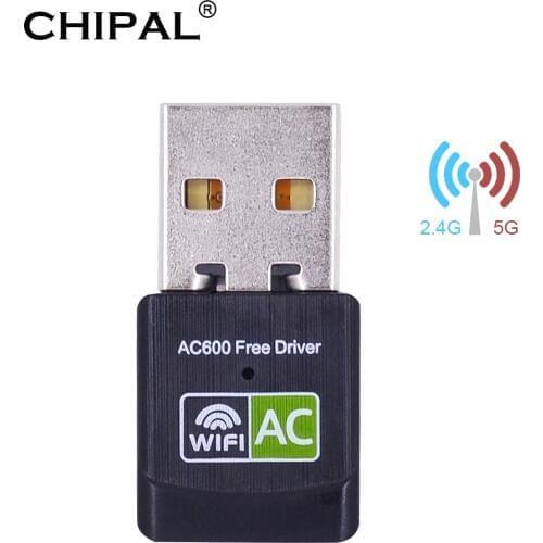 CHIPAL 802.11AC 600Mbps Wireless Network Card 600M External USB 2.0 WiFi Adapter 4dbi Antenna PC LAN Wi-Fi Receiver 2.4G 5.GHz