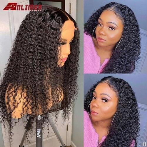 Brazilian Kinky Curly Wig Human Hair Wigs For Women 4x4 Lace Closure Wig Curly Human Hair Wig 5x5'' Silk Base Closure Wig
