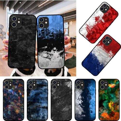 Phone Case For Apple IPhone 12 Mini 11 Pro XR X MAX SE XS 4 5 6 6S 7 8 E Plus Black Cover Back Luxury Painting Of Abstract