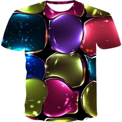 Summer T shirt Men Streetwear O Neck Short Sleeve Tees Tops Punk Style Vivid Colors 2021 Male Clothes Casual 3D Print T shirts