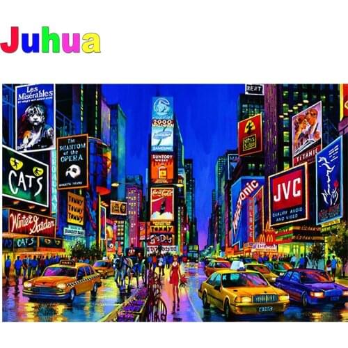 Diy New York Times Square wallpaper Decorative painting artwork 5d diamond painting square drill round diamond Mosaic art