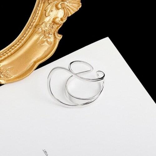 KOFSAC Punk Women Rings Silver Color Gifts Simple Irregular Open Oval Gold Colour Ring Trendy Lady Jewelry Party Accessories New