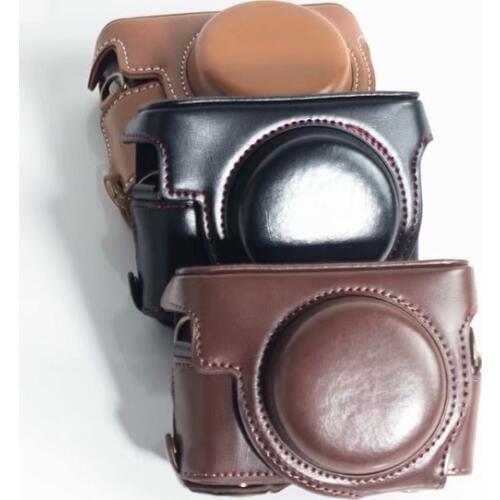 Hardback Leather Camera Case For Sony RX100 RX100II III RX100 IV V RX100 VI M7 M6 M5 Battery Opening Camera Bag with strap