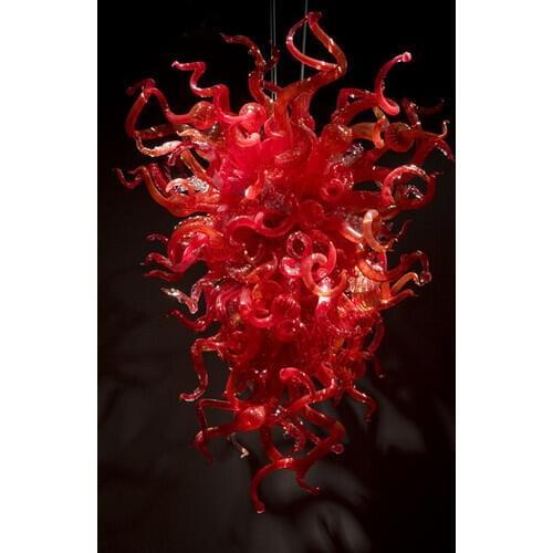 LR017-Luxury Home Decorations Red Color Glass Art Italian Style Murano Glass Led Ceiling Light
