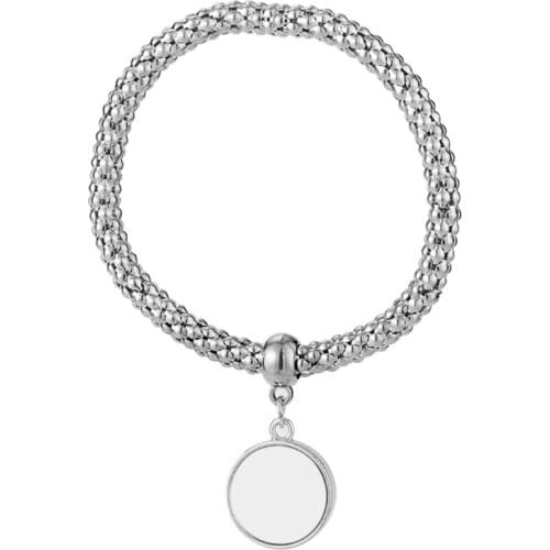 LXAD Diy Jewelry Making Sublimation Blank Round Shape Bracelets Pendants Gifts for DIY ID Name Tags