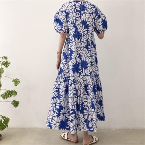 Small Fresh Western Style Big Flower Loose Dress
