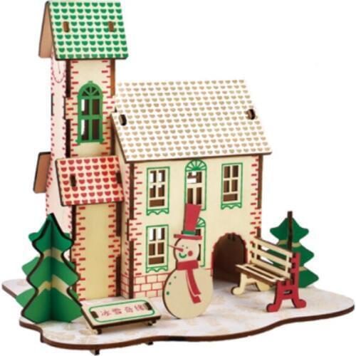 DIY Model toys 3D Wooden Puzzle a wonderful house of ice and snow Wooden Kits Puzzle Game Assembling Toys Gift for Kids P14