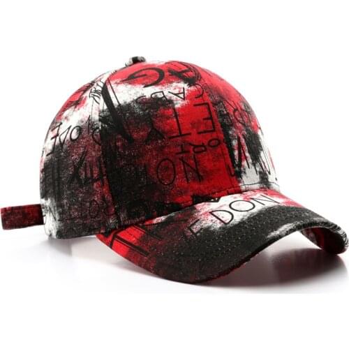 Trendy Graffiti Pattern Cappellino Baseball Cap Red Yellow Hip Hop Hats For Men Women Snapback Face Caps Gorras Para Hombre