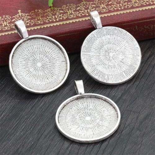 New Fashion 10pcs 25mm Inner Size Antique Silver Plated Classical Cabochon Base Setting Charms Pendant (A6-16)