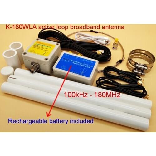 K180WLA Upgraded version Active Loop Broadband Receiving Antenna 0.1MHz-180MHz 20dB SDR FM radio antenna LOOP small loop HF