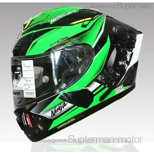 Full Face Motorcycle helmet X14 marquez green KAWAZX-10RR motor helmet Riding Motocross Racing Motobike Helmet