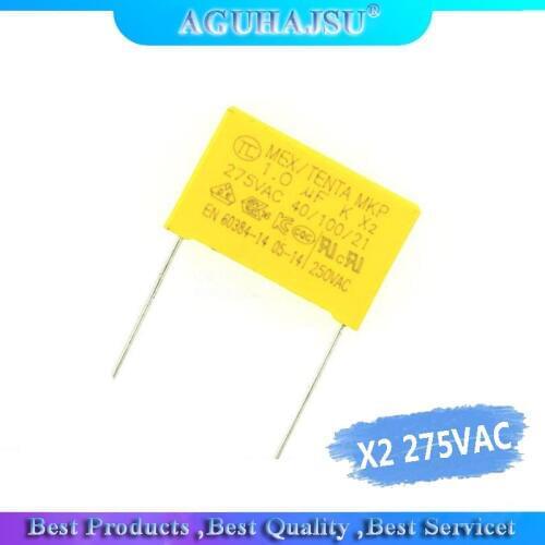 10pcs X2 Safety capacitor 22.5mm 275VAC 275V 0.22UF 0.33UF 0.47UF 0.56UF 0.68UF 0.82UF 1UF 1.2UF 1.5UF 2.2UF Polypropylene film