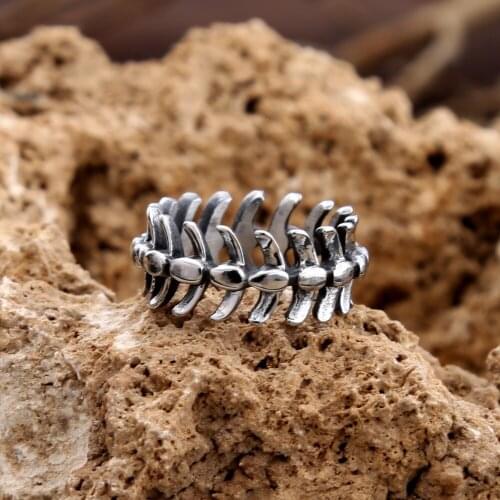 Punk Street Style Fishbone Ring Men Women Simple Stainless Steel Couple Ring Fashion Wedding Jewelry Accessories Gift