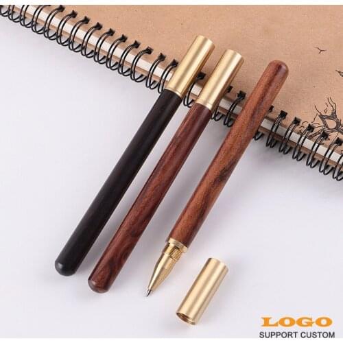 0.5MM Nib High Quality Black Luxury Wood Ballpoint Pen Business Gifts Ball Pen Writing Office School Supplies Stationery