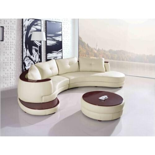 Modern leather sofa with L shape sofa set for living room sofa included coffee table