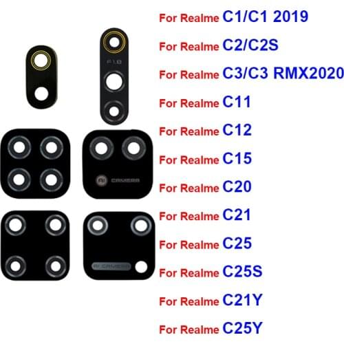 Rear Camera Glass Lens For Realme C1 2019 C2 S C3 C11 C12 C15 Qualcomm Edition Back Camera Glass Lens With Sticker Tape Parts