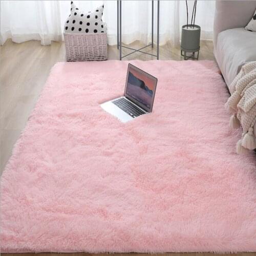 Thick Plush Carpet Living Room Home Decor Silkly Fluffy Rectangular Kids Area Rug Sofa Foot Mats Childrens Bedroom Play Carpet