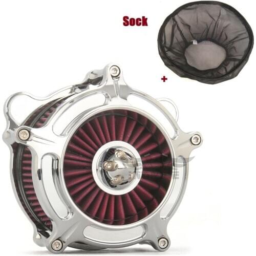 Rain Socker Cover Turbine Air Cleaner Red Intake Filter Fit For harley Dyna Softail 00-15 Touring 00-07 FLHX FLHR