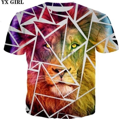 YX GIRL Drop shipping 2018 New Fashion summer Men Women 3d t-shirt animal Lion/Sloth/Tiger Print T shirts Casual Cool Tee shirts