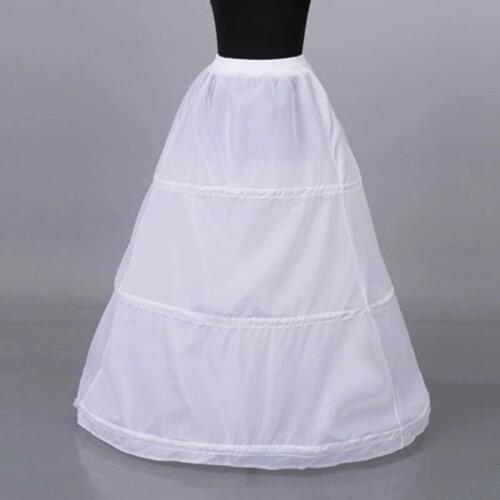 Entrancing 3 Hoops Elastic Waist Yarnless Pettiskirt Bridal Wedding Dress Skirt Lining Women Party Prom Costume Skirts Petticoat