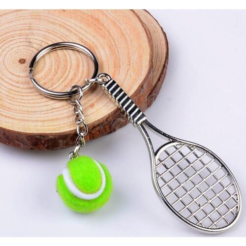 1 piece Hot Sale Creative Personality Simulation Color Tennis Ball Keychain Key Ring Handag Pendant Accessory For Women Men