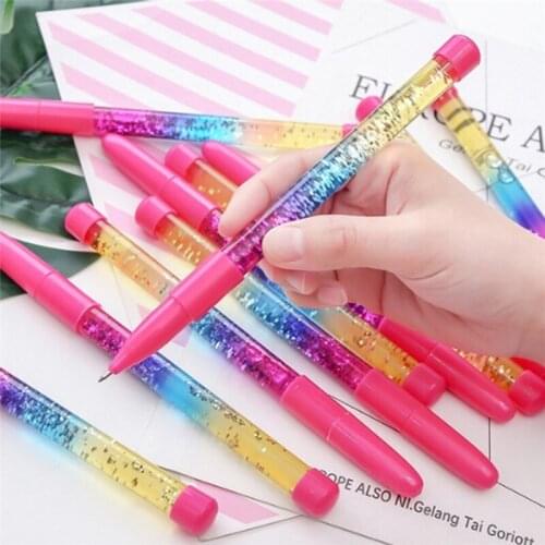 1PC Gel Pen Magic Wand Sequins Liquid Quicksand Gel Ink Fairy Pens Stationery Gift School Office Supplies