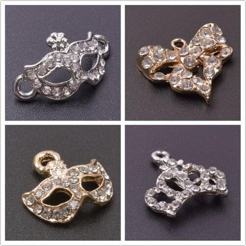 10pcs Crown Mask Charms For Jewelry Making DIY Bow-knot Pendant Necklace Fashion Accessories Women Men Handmade Anklets Material