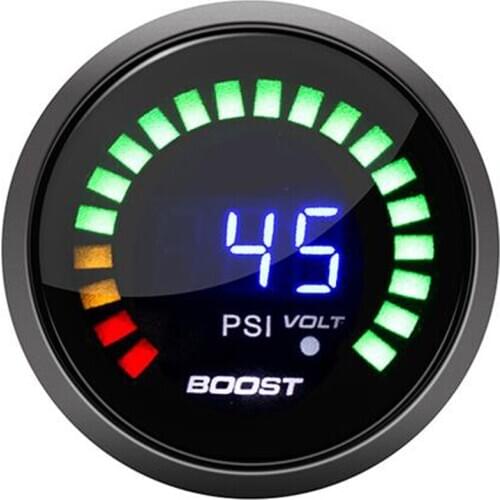 2 inch 52mm 20 LED Blue Digital PSI 12V Car Turbo Boost Gauge Meter With Sensor fuel meter boost control tacometro temperatura