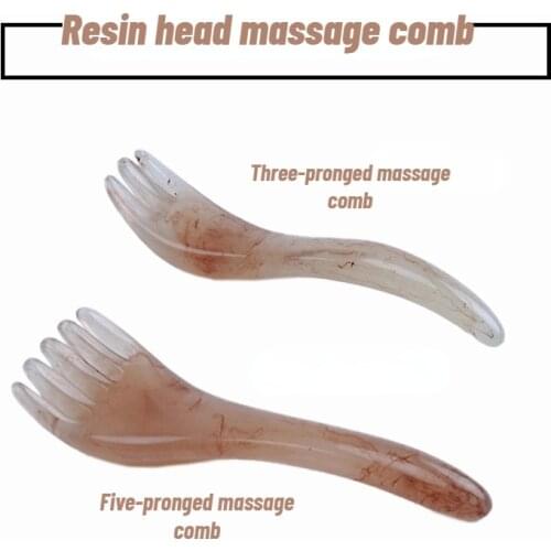 2021 New Resin Beeswax Head Massager Comb Five claw Head Scratcher Five-pronged Three-pronged Comb Health Care Scalp Massage