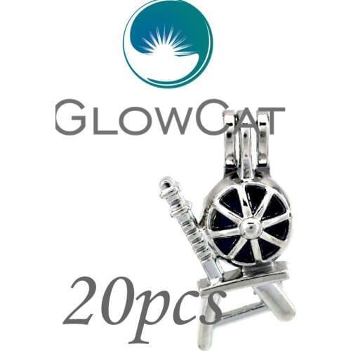 20x KK662 Cute Spinning Wheel Beads Cage Essential Oil Diffuser Aromatherapy Pearl Cage Locket Pendant Jewelry Making