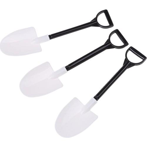 50Pcs/Pack Plastic Disposable Mini Shovel Spoon Potted Cake Ice Cream Kids Dessert Tea Coffee Spoons Garden Party