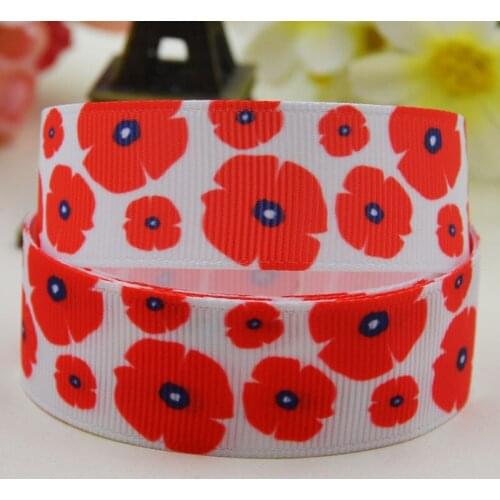 7/8'' 22mm,1" 25mm,1-1/2" 38mm,3" 75mm Flowers Cartoon Printed grosgrain ribbon party decoration 10 Yards X-02370