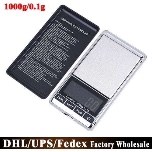 Free DHL Fedex 200pcs/lot Weight Scales 1000*0.1g Mini Digital Scale Portable Electronic LCD Pocket Digital Jewelry Diamond