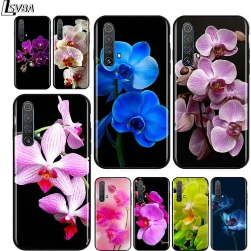 Orchid Flowers for OPPO Realme V15 X5 X3 X50 X7 X2 C17 C11 C3 C2 7 7i 6 6S 6i 5 Narzo 20 Pro Black Phone Case