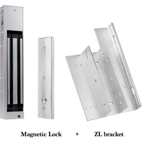 Electromagnetic Magnetic Lock Access Control Electric Lock with ZL Bracket DC12V Fail Safe for Single Door 180KG