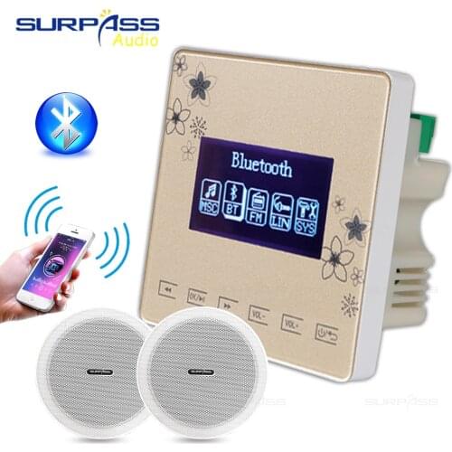 Background Music System Indoor Music Center Player Panel Amplifier Host Mini Home Amplifier Speaker Kit With Ceiling Headphones