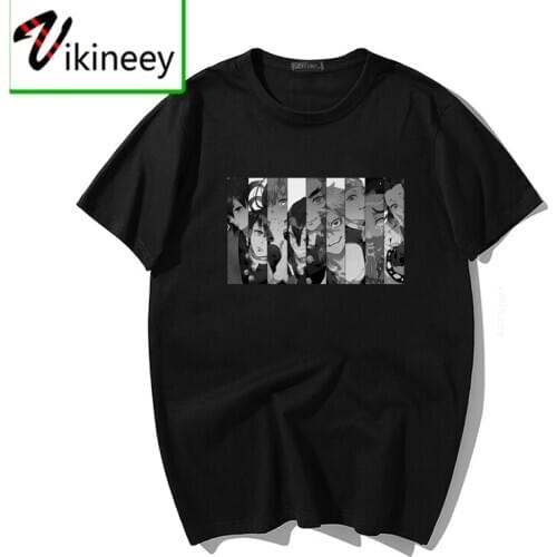 Chic Anime Kimetsu no Yaiba Pillars Cartoon Print T-shirt Camisas Oversize Top Harajuku Demon Slayer Unisex T shirt Men
