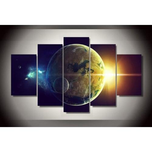 HD Printed planet oceans two light star Painting Canvas Print room decor print poster picture canvas Free shipping