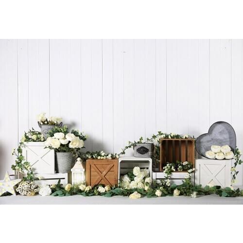 HUAYI Photography Backdrop Flowers Floral boxes Photo Background Newborns Child 1st Birthday Cake Smash Studio Photocalls W-4336
