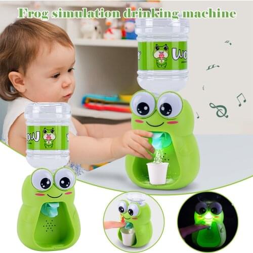 Play House Water Kitchen Toy Childrens Simulation Fun Water Dispenser Mini Frog Education Play Toys For Baby Kid Fountain Model