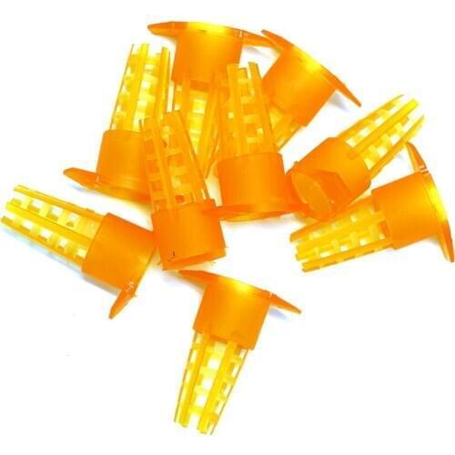 800PCS Apicultu cell protection cages anti-bite protective cover beekeeping tools yellow plastic bee king queen cage wholesale