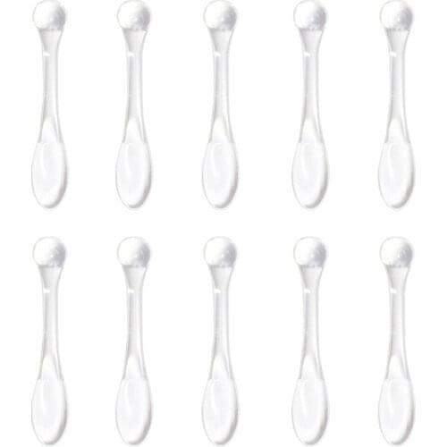 10Pcs Mini Cosmetic Spatula Mixing Sampling Facial Cream Mask Spoon Clear