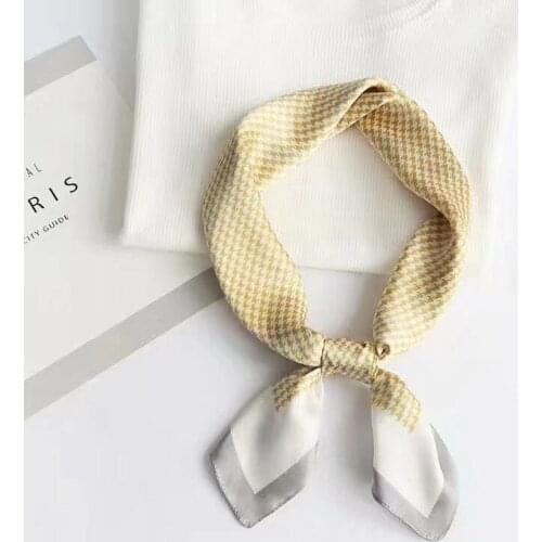 Square Scarf Women Silk Scarf New Thin Spring Autumn Korean Decoration Professional Office All-Match Retro Fashion Breathable