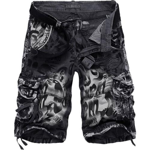 Summer Cargo Shorts 2021 Summer New Large Size 29-40 Loose For Mens Military Cargo Beach Shorts Army Camouflage Short Trouers