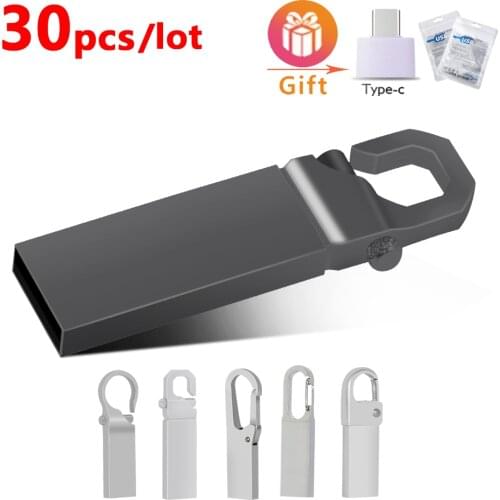 Fashion 30 pcs/lot Metal Usb Flash Drive128Gb 4Gb8Gb 16Gb Pen Drive 32Gb 64Gb Usb 2.0 Flash memory stick Pendrive free logo gift