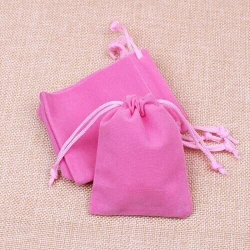 500pcs Mini Pink Velvet Bags 7x9cm Pretty Pouches Jewelry/Earring Packing Bags Christmas/Candy/Wedding Gift Bags Free Shipping
