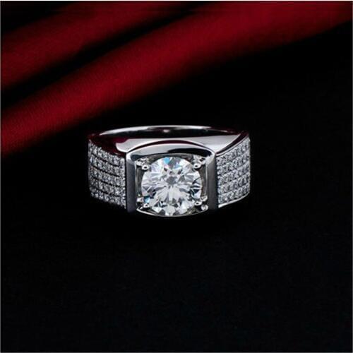 Test Positive Test Positive 5CT 11 mm G-H Moissanite Wedding Diamond Men Ring Real 925 Sterling Silver Male Ring